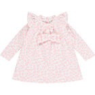 Baby Girls White & Pink Hearts Dress, 1, hi-res