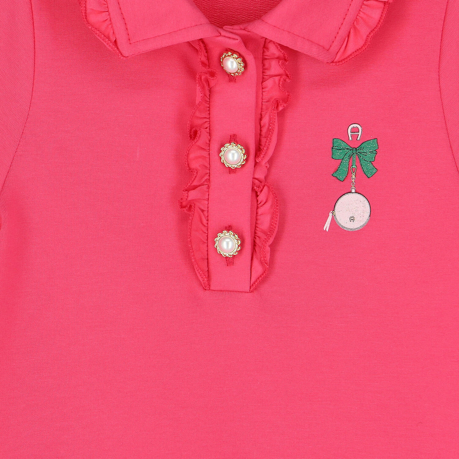 Girls Pink Logo Polo Dress, 1, hi-res