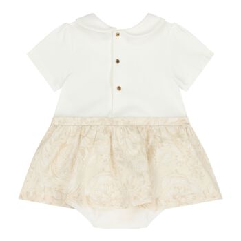 Baby Girls Ivory & Beige Whisper Barocco Dress
