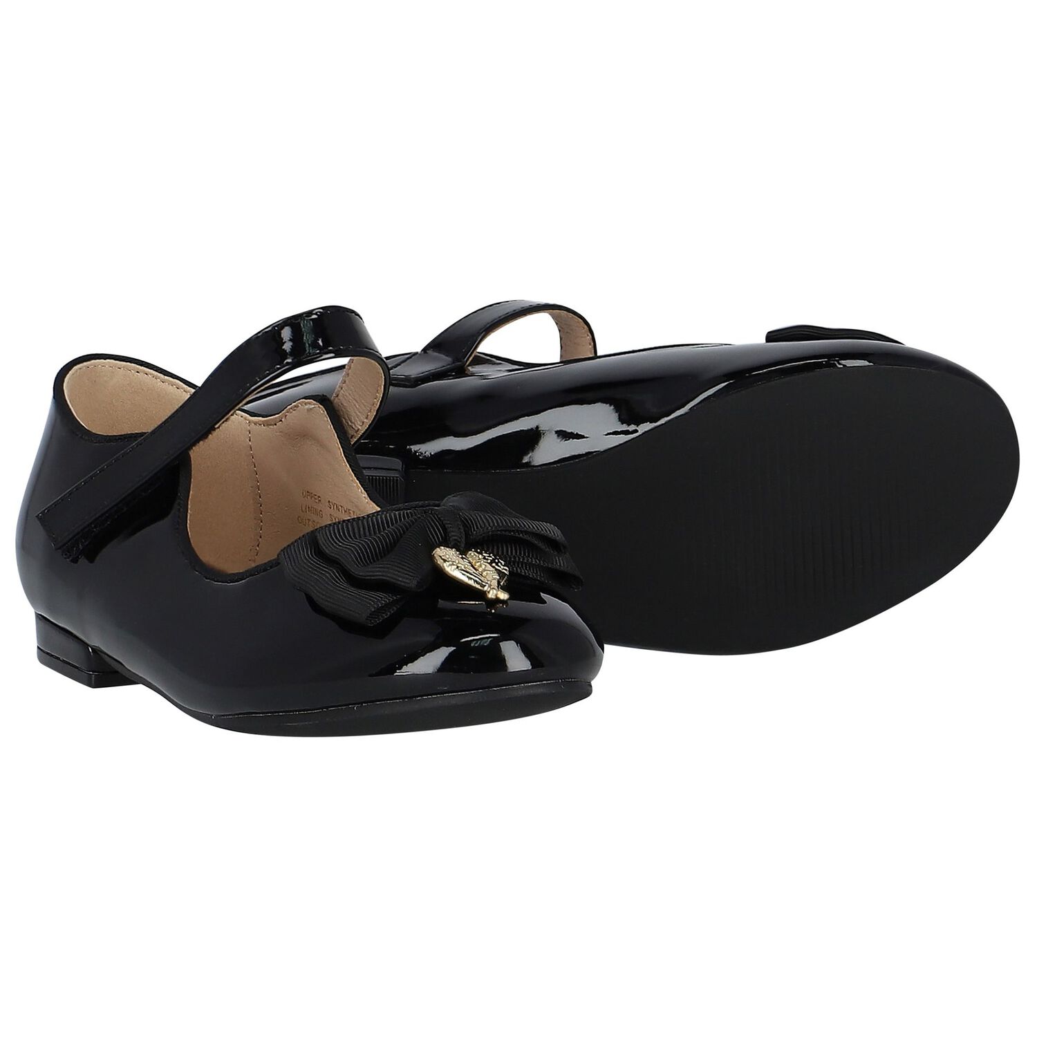 حذاء  بنات باليرينا بفيونكة باللون الاسود , 2, hi-res