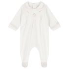 Baby Girls Pink & Ivory Flower Babygrows ( 2-Pack ), 1, hi-res