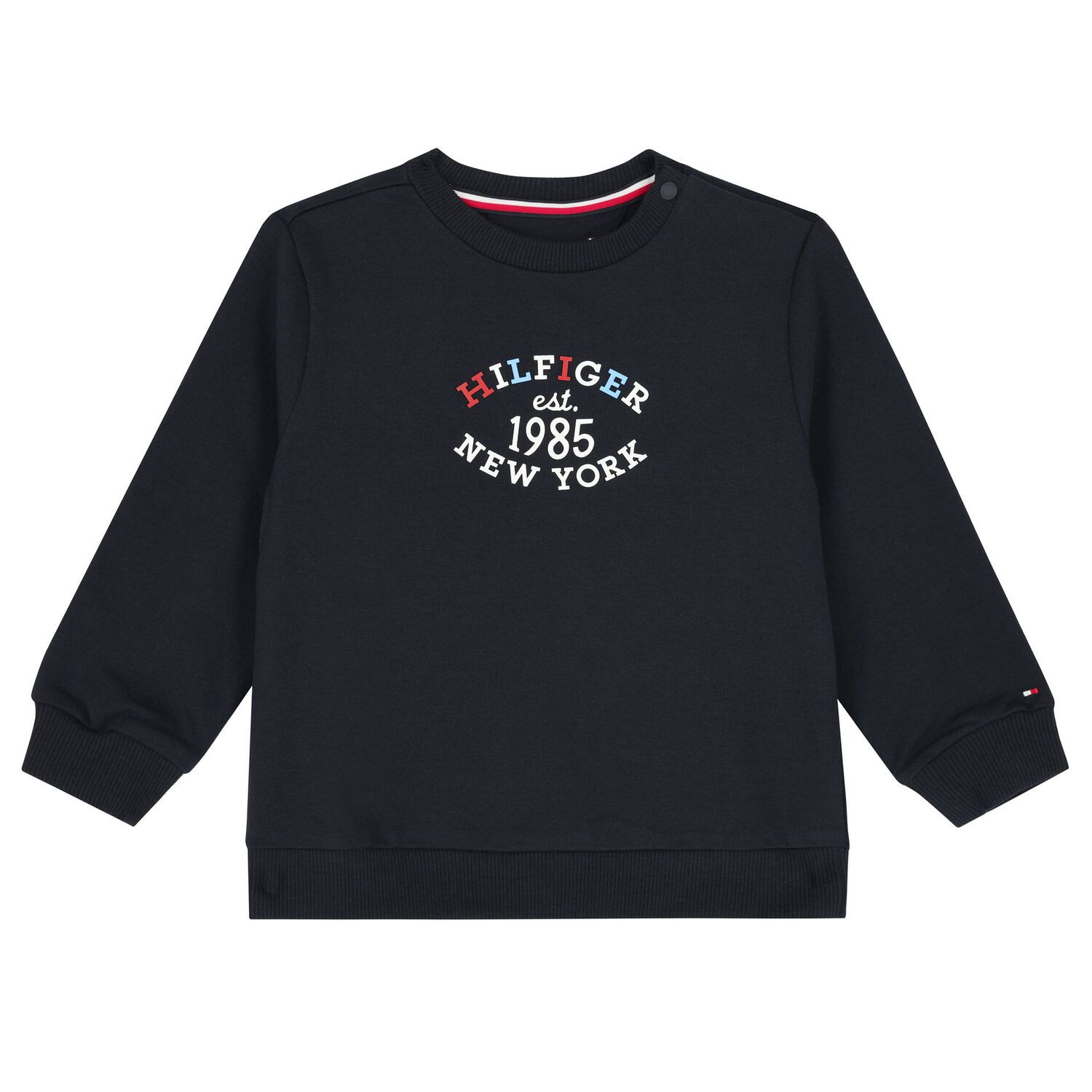 بدلة رياضية أولاد بالشعار باللون الكحلي , 1, hi-res