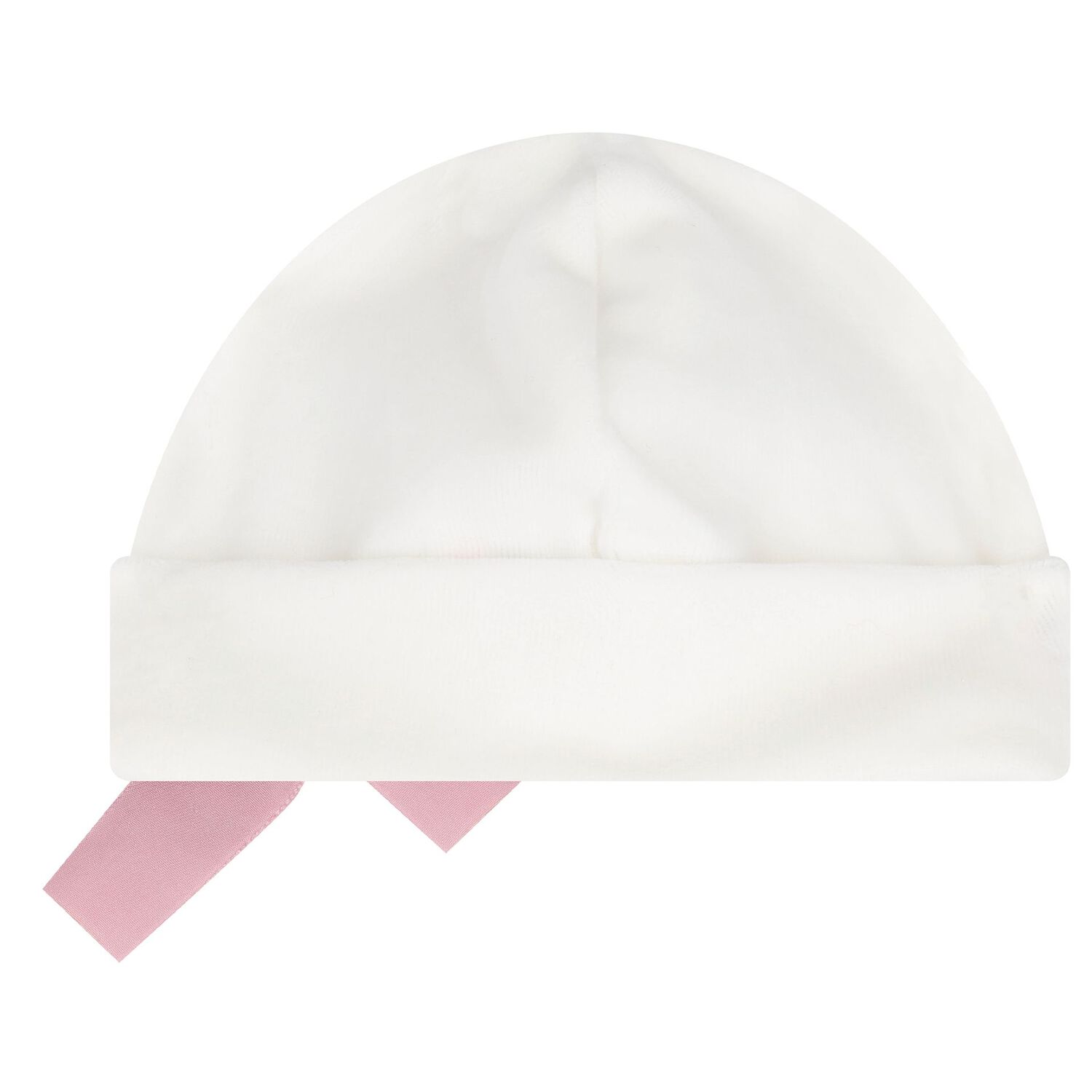 Baby Girls Ivory & Pink Bow Hat, 1, hi-res