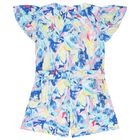 Girls Multi-Coloured Logo Playsuit, 1, hi-res
