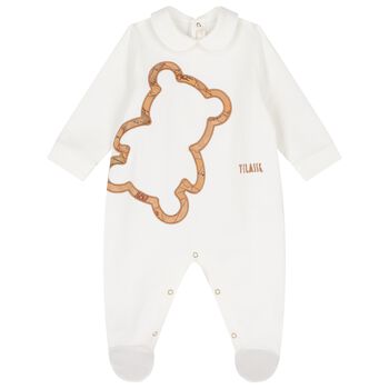 White Teddy Bear Geo Map Babygrow