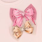Girls Pink Bow Dress, 1, hi-res