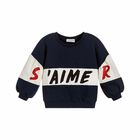 سويت شيرت تشارليز باللون الكحلي للبنات, 1, hi-res