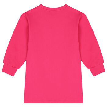 Girls Pink Teddy Bear Logo Dress