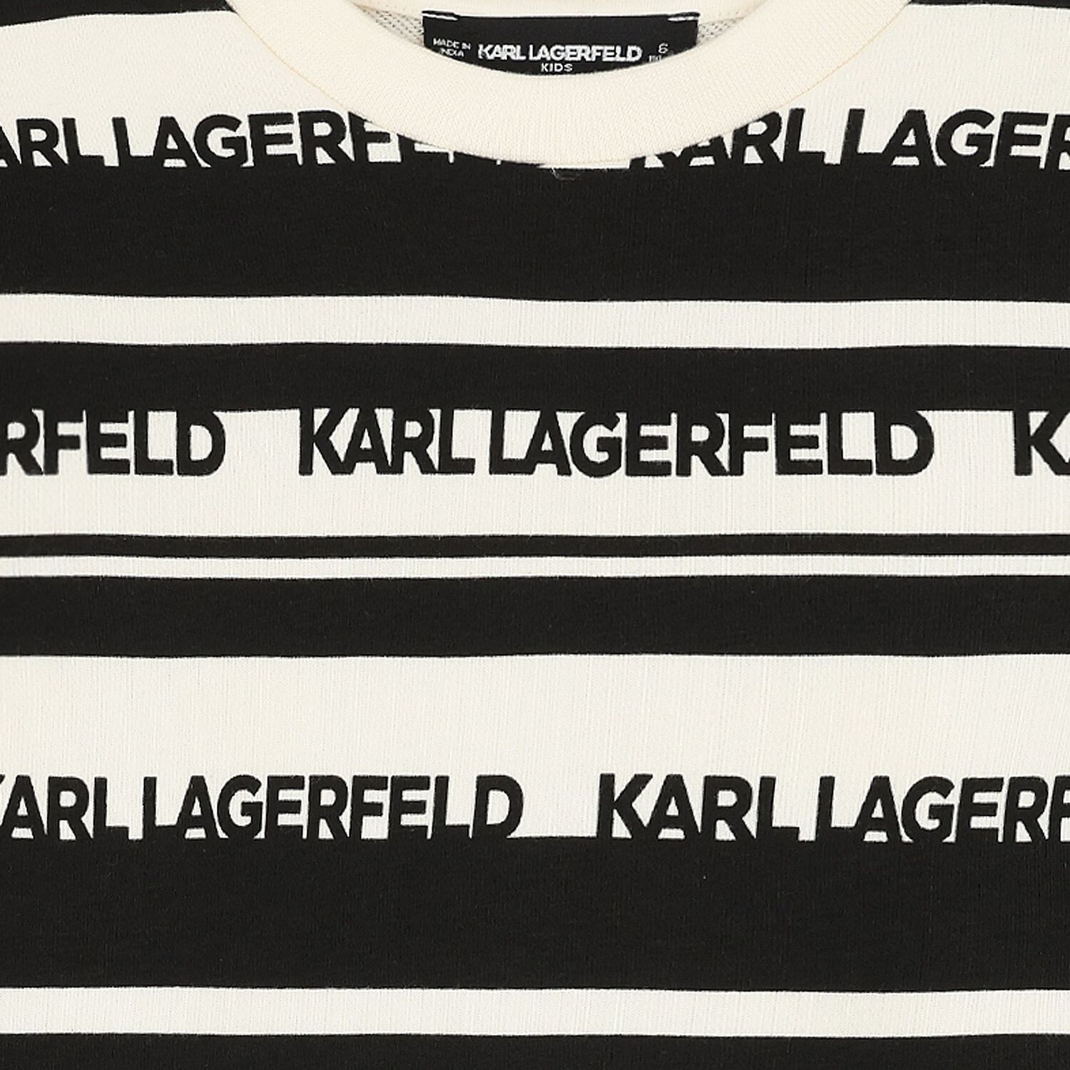 Boys Ivory & Black Logo Striped Sweatshirt, 1, hi-res image number null