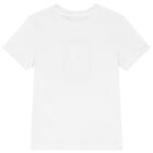 تيشيرت أولاد بالشعار باللون الأبيض, 2, hi-res