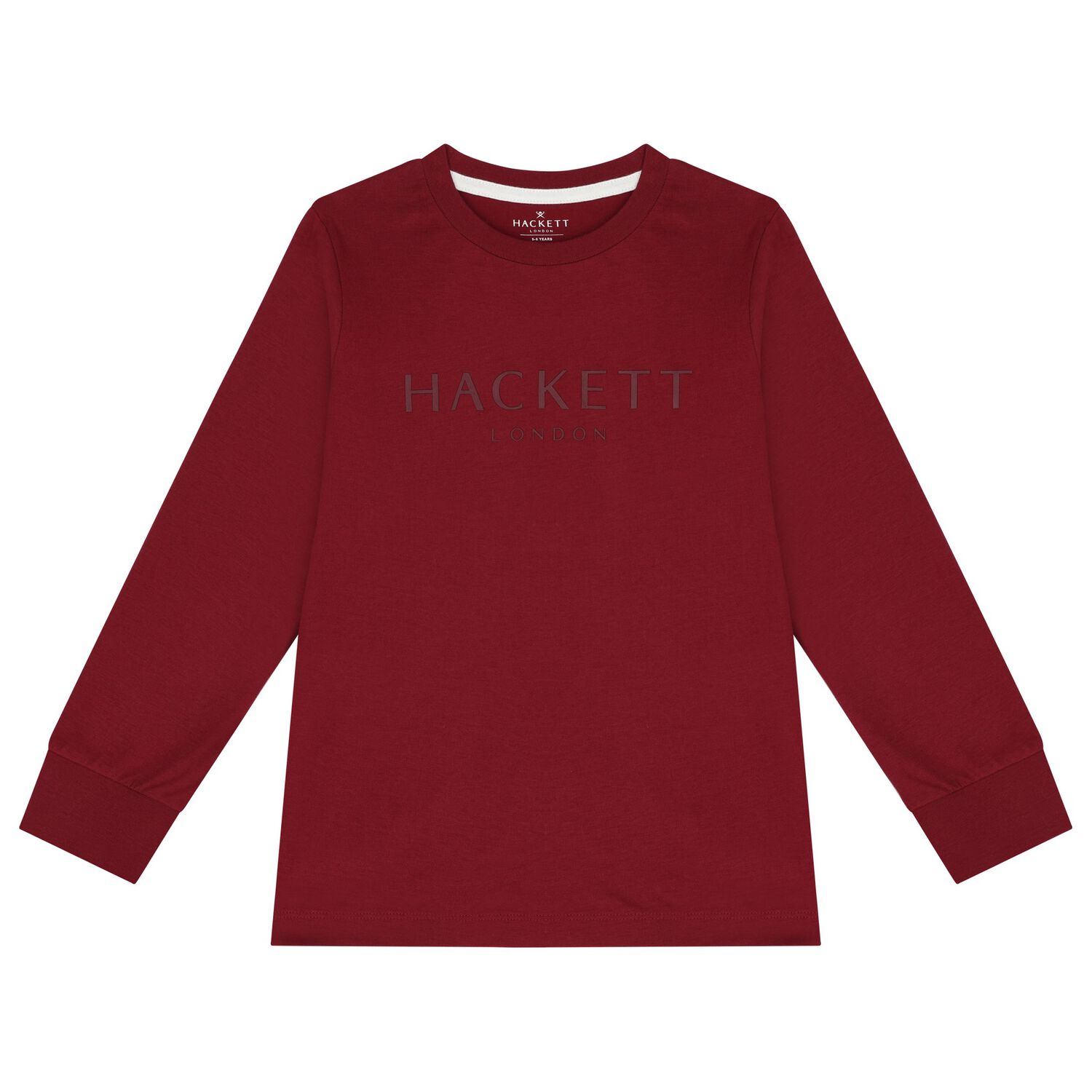Boys Burgundy Logo Long Sleeve Top, 1, hi-res