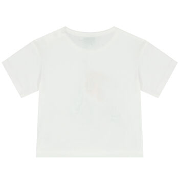 Younger Girls White Varsity Tiger T-Shirt