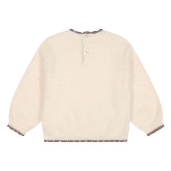 Younger Girls Beige Teddy Bear Jumper