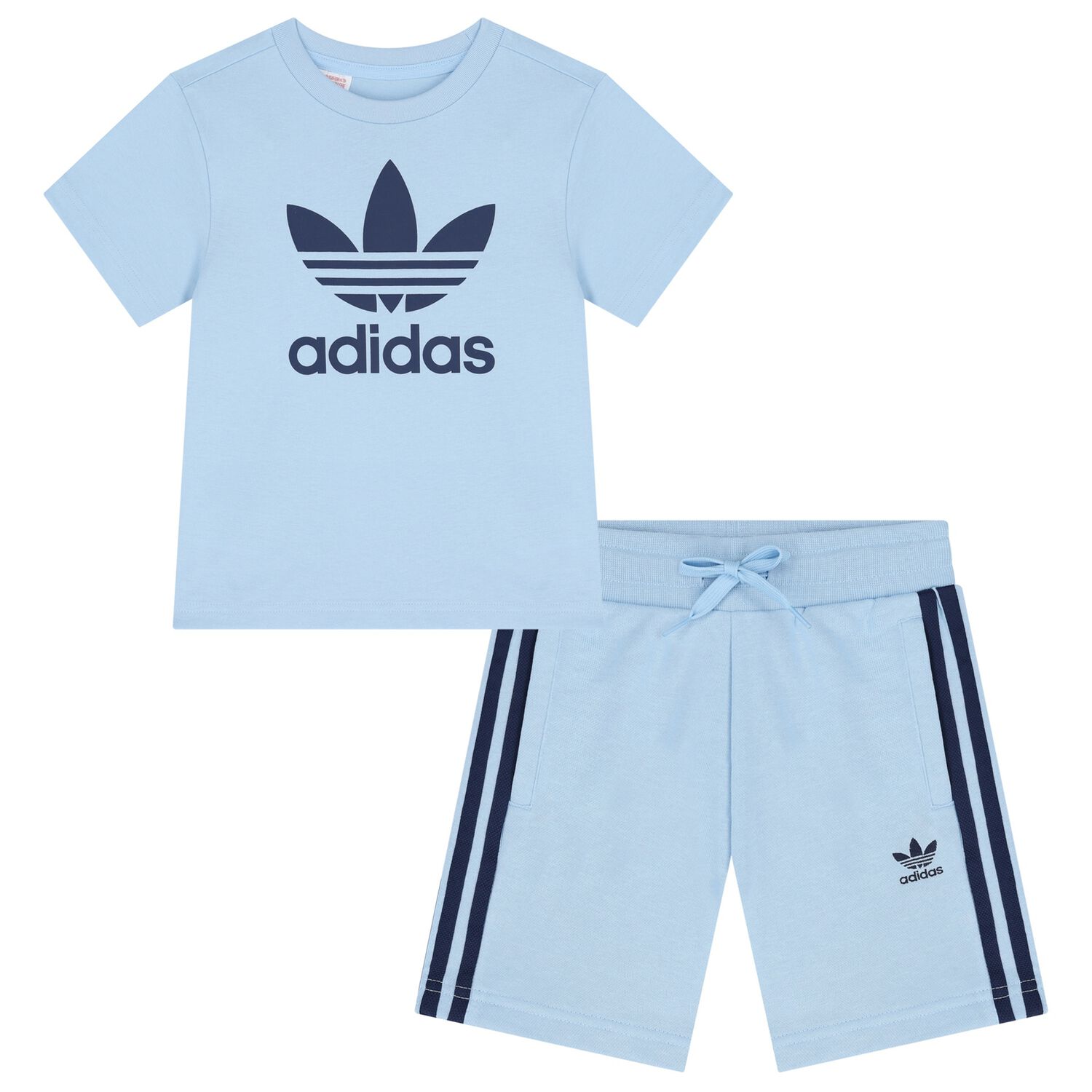 Boys Blue Logo Shorts Set, 1, hi-res