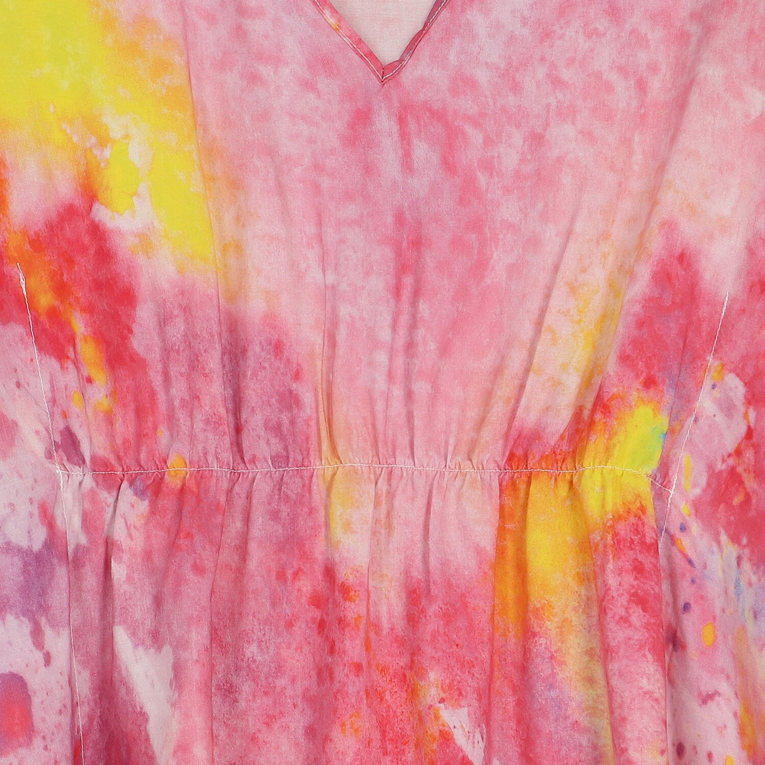 Girls Pink, Yellow & Red Kaftan, 1, hi-res
