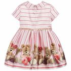 Girls Pink Satin Dress, 1, hi-res