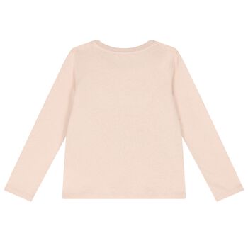Girls Pink Logo Long Sleeve Top