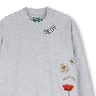 Girls Grey Embroidered Logo Sweatshirt Dress, 1, hi-res