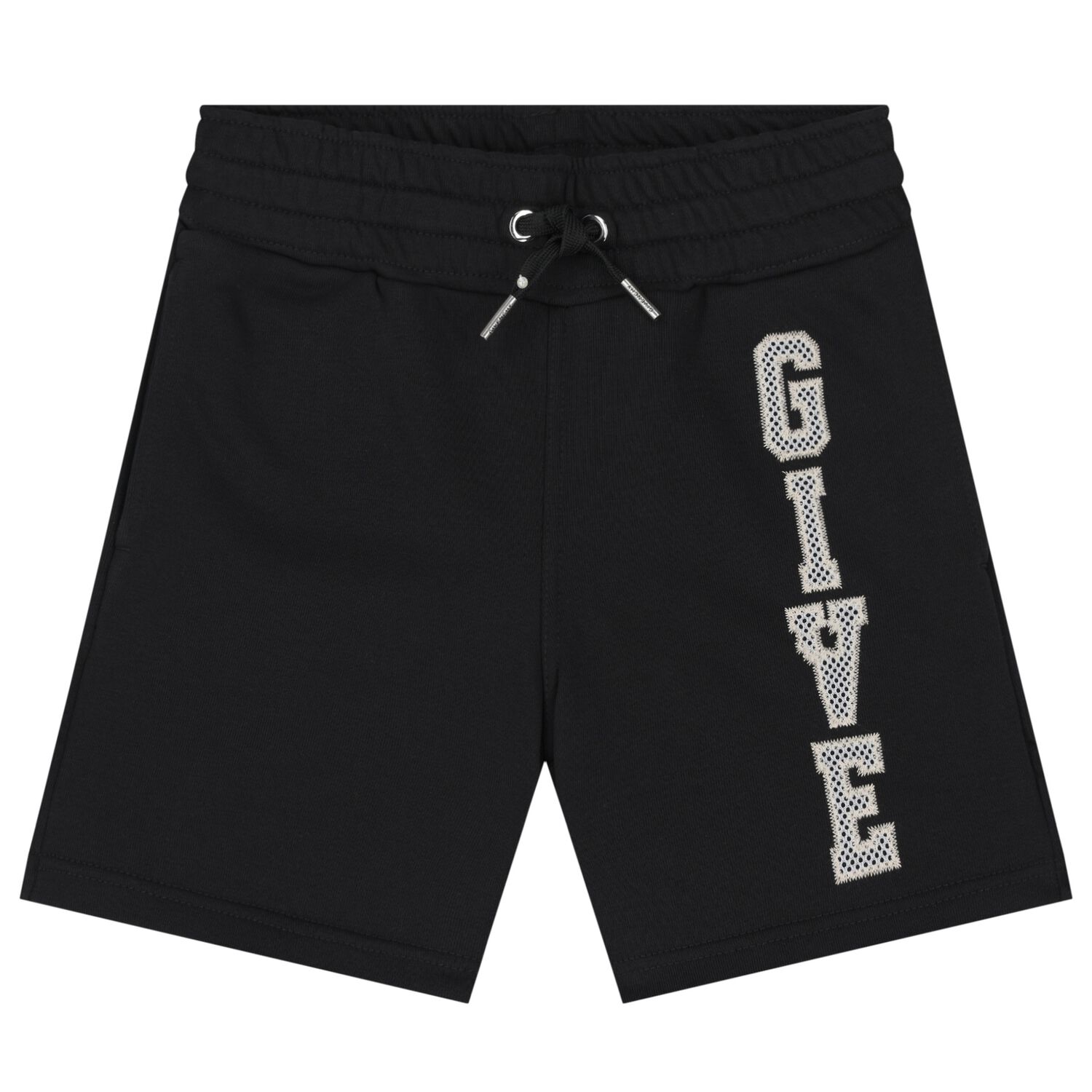 Boys Black Logo Shorts, 1, hi-res