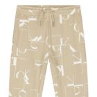 Boys Beige Logo Joggers, 1, hi-res