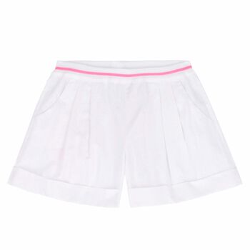 Girls White Logo Shorts