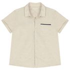 طقم شورت مخطط باللون البيج والكحلي للأولاد, 3, hi-res