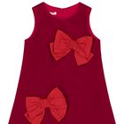 فستان بنات بفيونكة باللون الأحمر, 1, hi-res