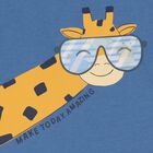 Younger Boys Blue Giraffe T-Shirt, 2, hi-res