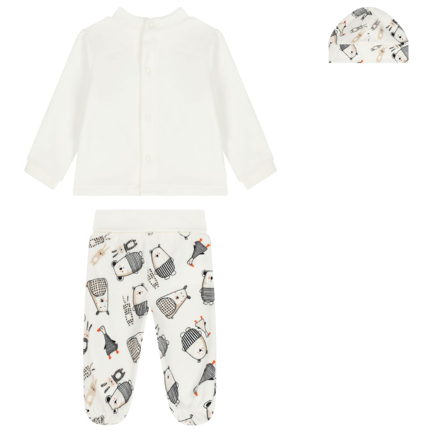 طقم هدايا افرول مخملي باللون العاجي, 1, hi-res