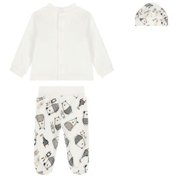 طقم هدايا افرول مخملي باللون العاجي