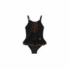 Girls Black Ruffle Swimsuit, 1, hi-res