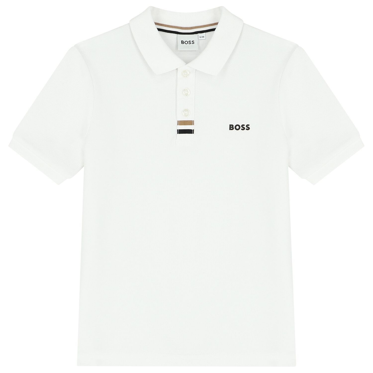 Boys White Logo Polo Shirt, 2, hi-res image number null