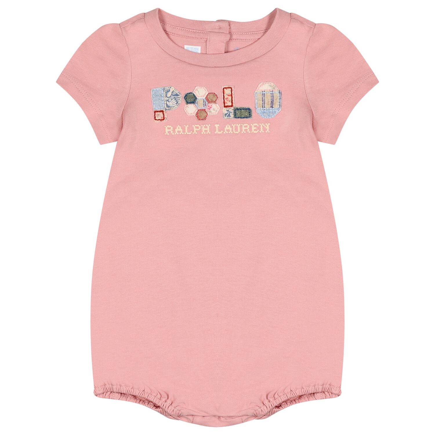 Baby Girls Pink Logo Romper, 1, hi-res