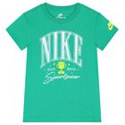 قميص قطني أخضر للأولاد بشعار, 1, hi-res