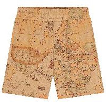 Boys Beige Geo Map Shorts