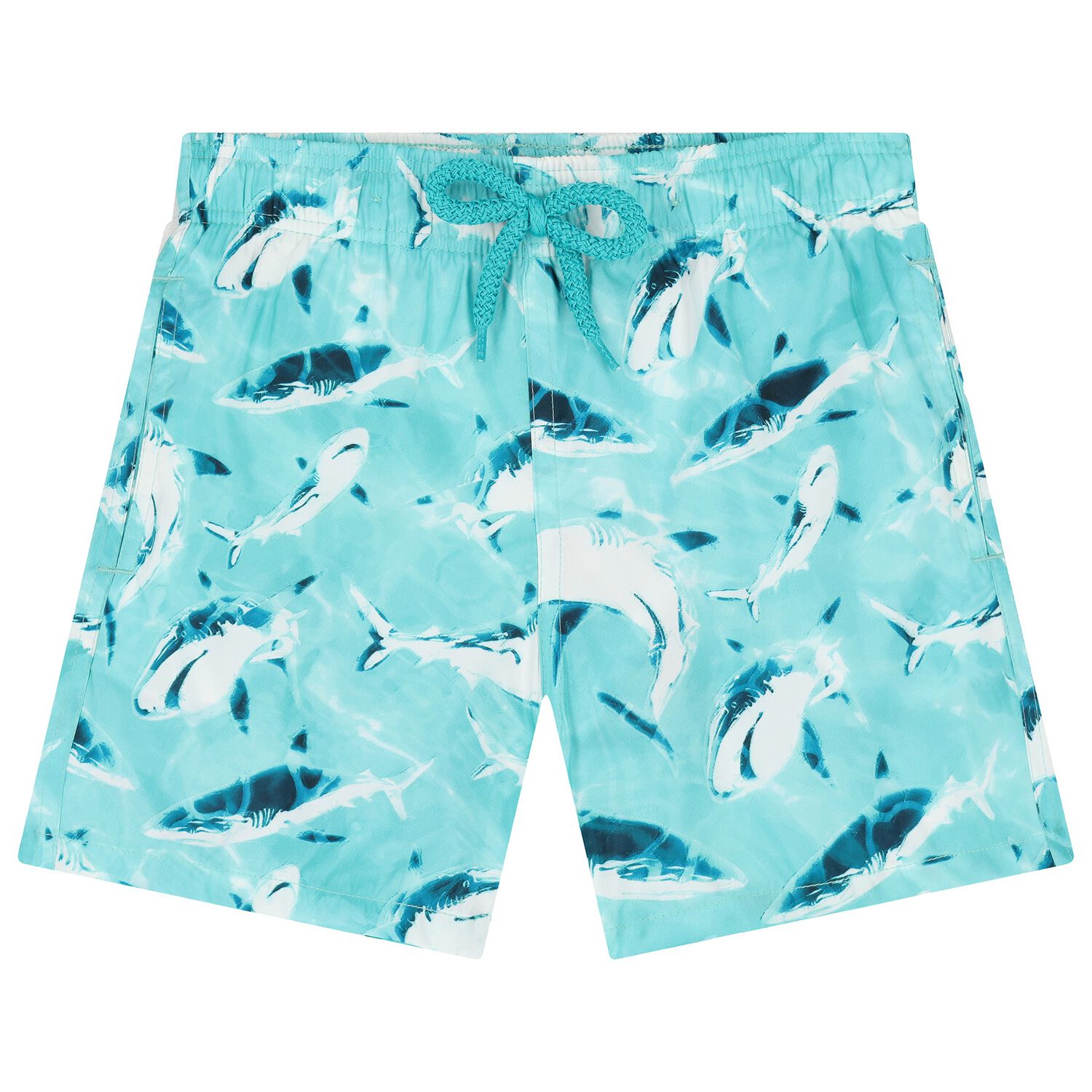 Boys Blue Shark Swim Shorts, 1, hi-res image number null