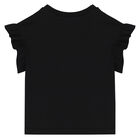 تيشيرت بشعار تيدي باللون الأسود للبنات, 1, hi-res