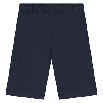 Younger Boys Navy Blue Logo Shorts