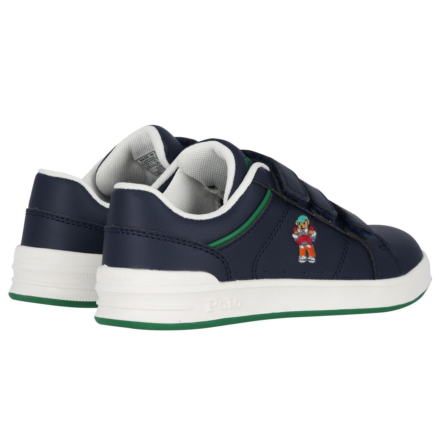 Boys Navy Blue Logo Trainers, 1, hi-res