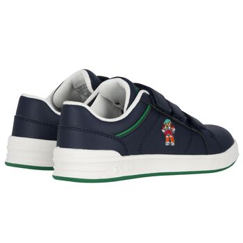 Boys Navy Blue Logo Trainers
