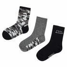Boys Black & Grey Socks (3 Pack), 1, hi-res