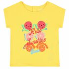 طقم تنورة باللون الأصفر والأزرق للبنات, 1, hi-res