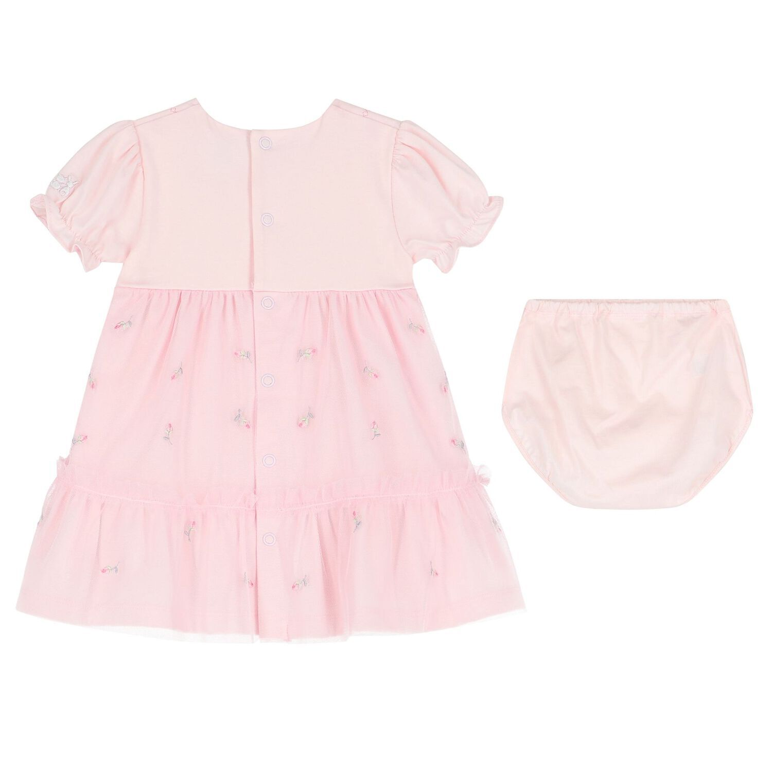 Baby Girls Pink Tulle Dress Set, 1, hi-res