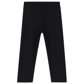 Younger Girls Black Teddy Logo Leggings