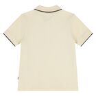 Younger Boys Ivory Logo Polo Shirt, 2, hi-res