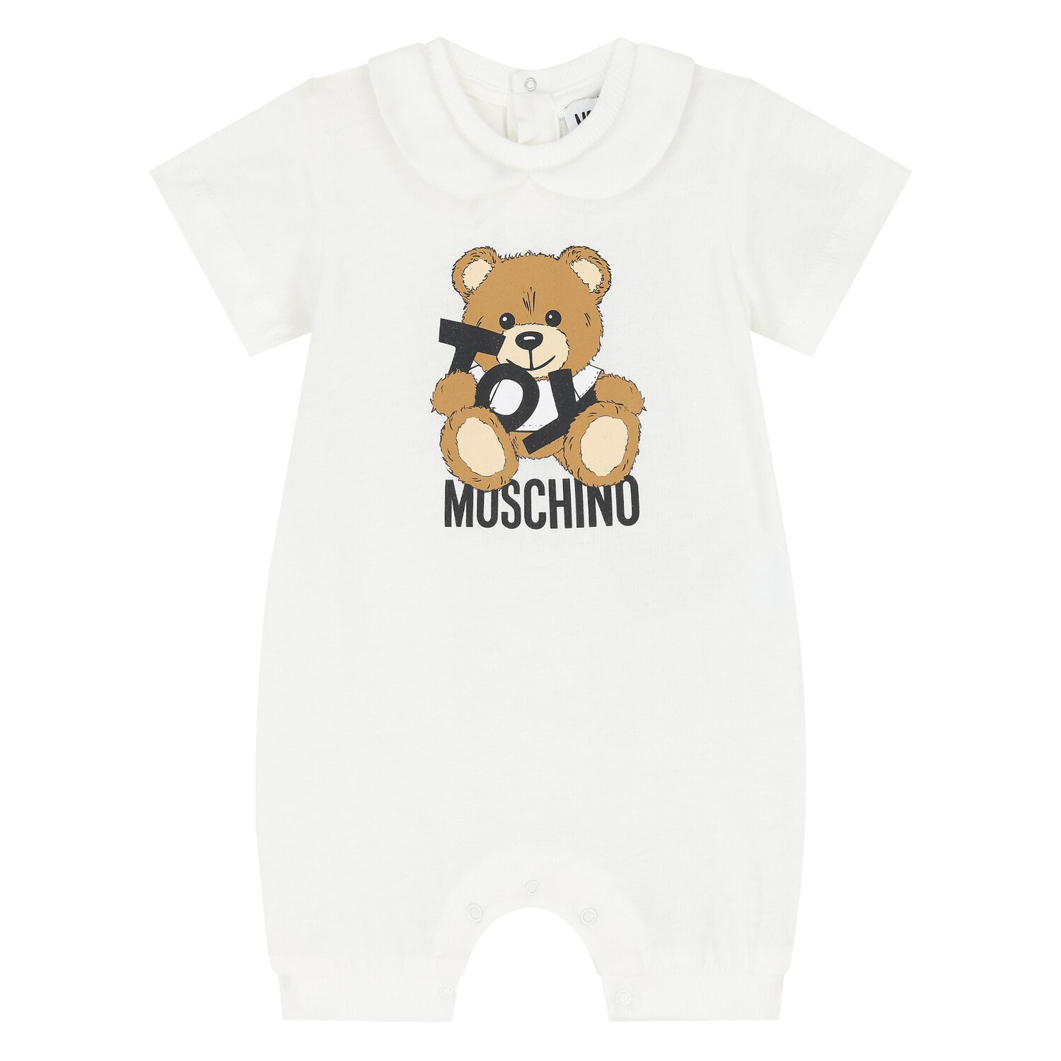 Ivory Teddy Bear Logo Baby Romper, 3, hi-res