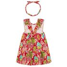 Younger Girls Red Floral Dress & Headband Set, 2, hi-res