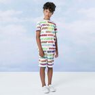 شورت بالشعار باللون الابيض للاولاد, 1, hi-res