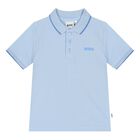 Younger Boys Blue Logo Polo Shirt, 5, hi-res