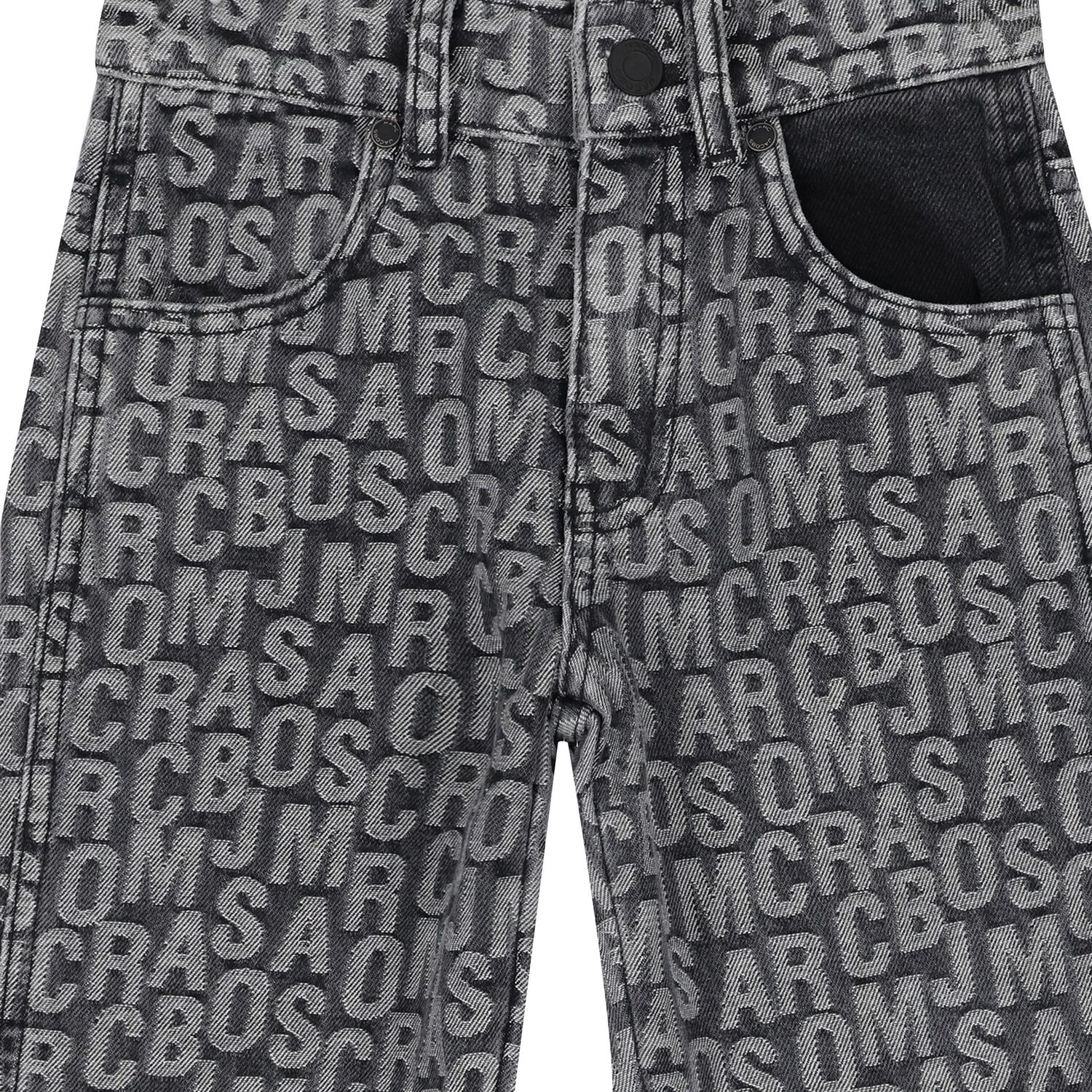 بنطال جينز أسود بشعار للأولاد, 1, hi-res